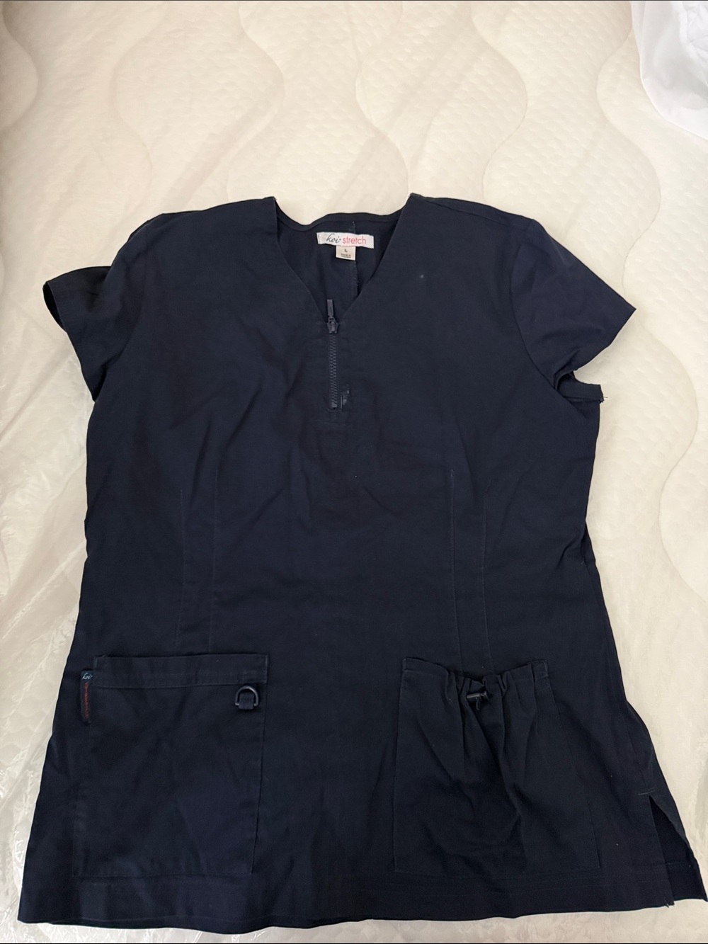 koi Navy V-Neck Short Sleeve Medical Scrub Top